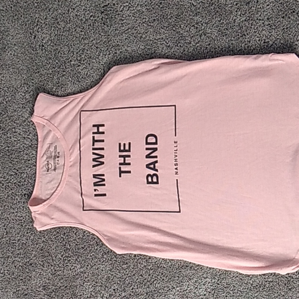Hard Rock Nashville Tank Top Pink "I'm with the band" size XL